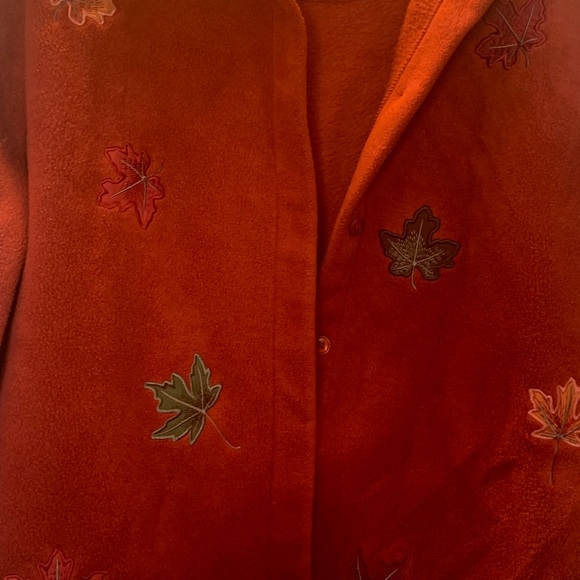 FALL LEAVES C.H.Banks jacket coat patchwork size 3X button down, warm festival - Picture 2 of 13